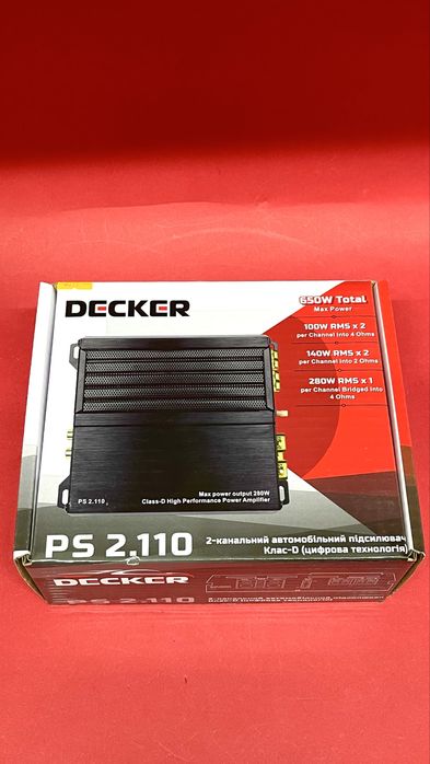 Підсилювач Decker PS 2.110 2-канальний автомобільний/2*100Вт