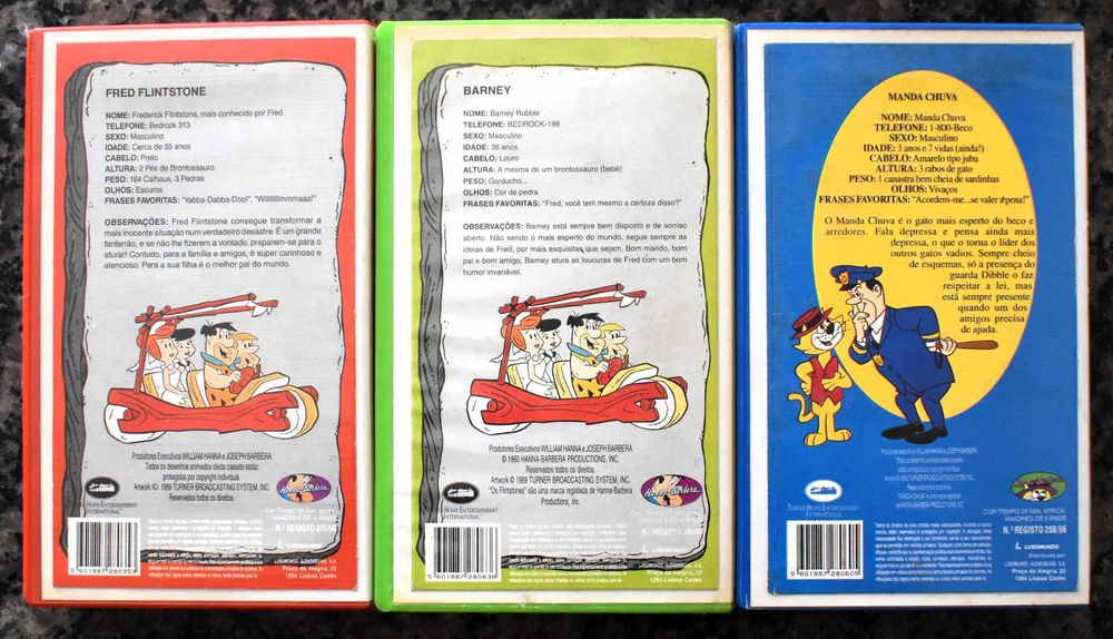 Hanna-barbera: A Pandilha Yabba-Dabba-Doo - Lote de 8 cassetes VHS