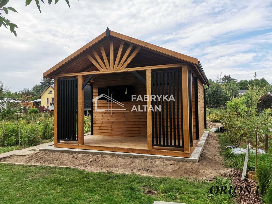 Domek drewniany, letniskowy, domki, z tarasem, ORION II, 4x5m