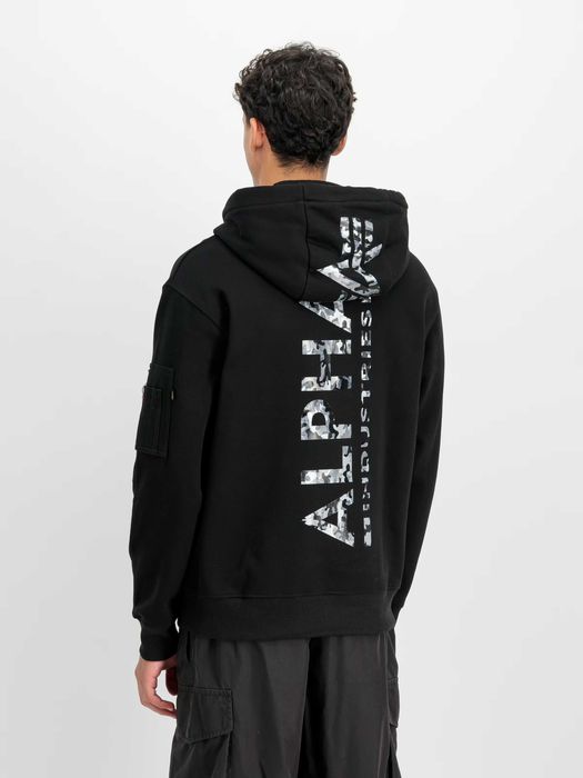 Alpha Industries Bluza z kapturem Mirror Camo (178318MC) czarna 2XL