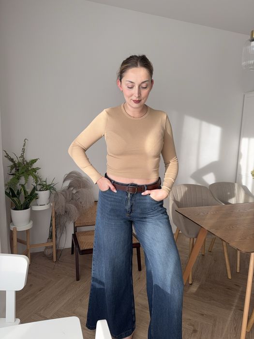 Bezowy top nluzka Bershka S