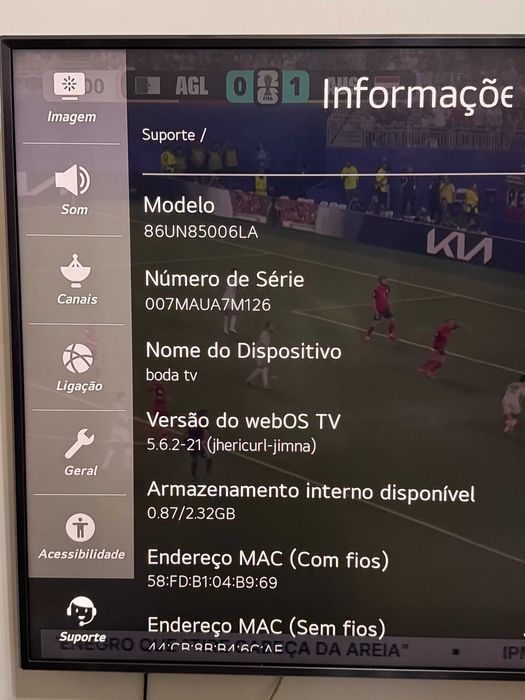 Vendo Televisão  LG 86 Polegadas LG 86UN85006LA