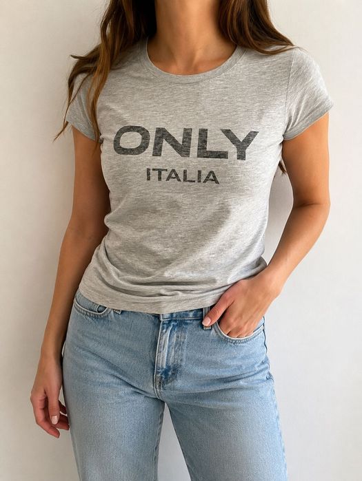 T-shirt Only Italia szary rozm M Italy Włochy
