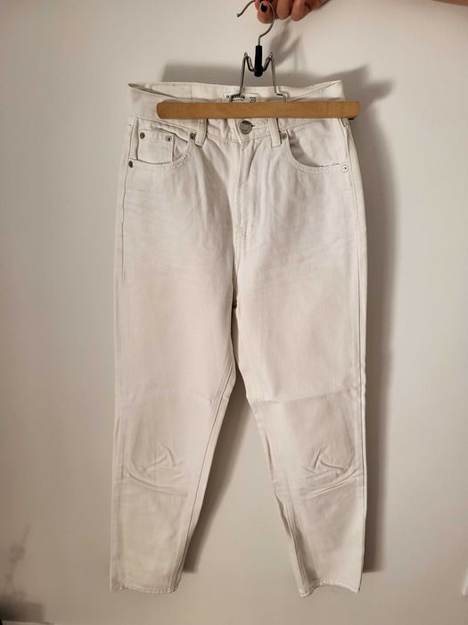 Calças ganga P&B branco mulher 32
