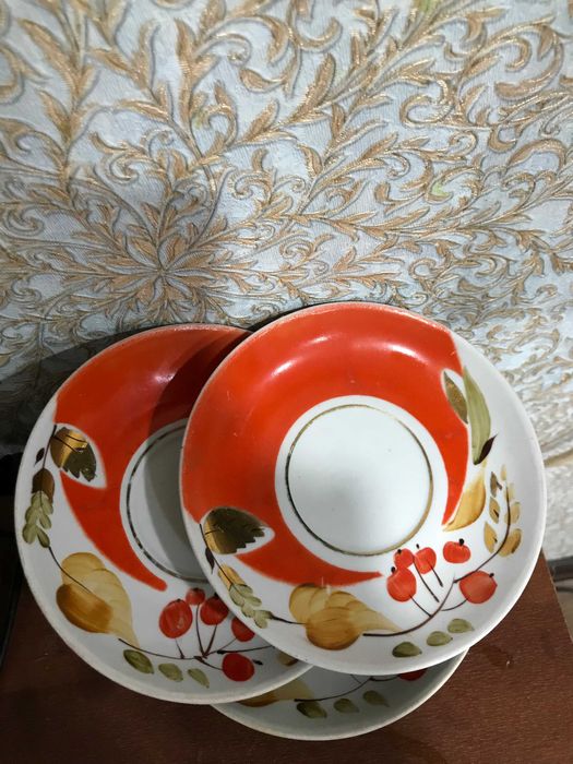 Неполный  чайный сервиз СССР Рябина