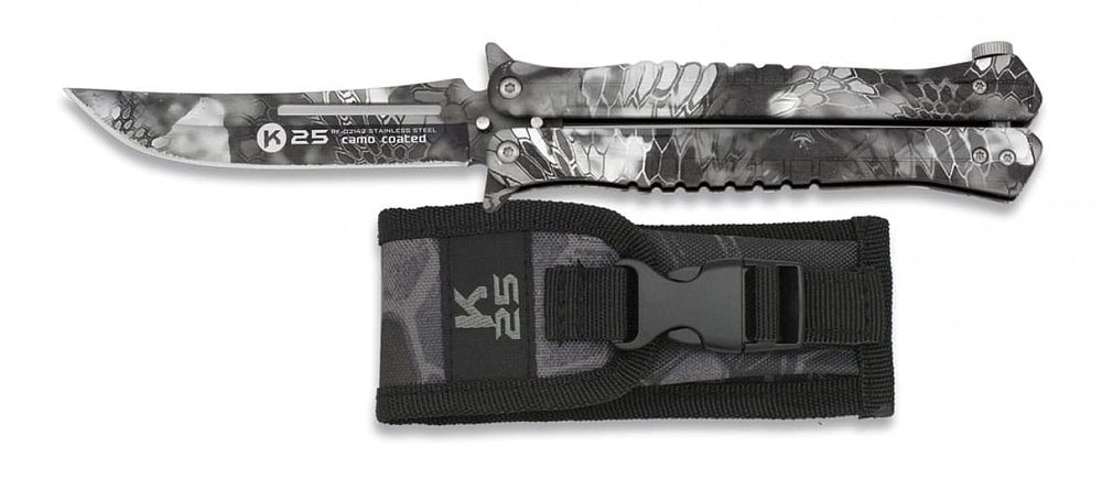 Nóż motylek K25/02142 Balisong Black Phyton