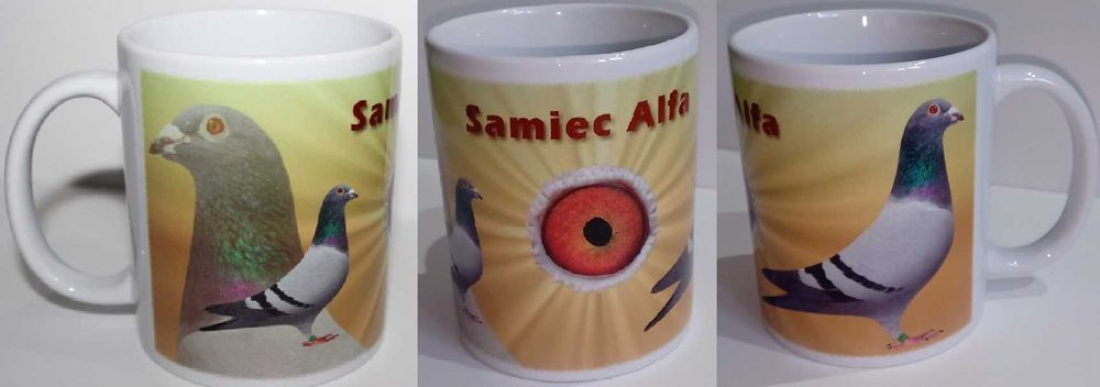 Kubek z gołębiami dla hodowcy