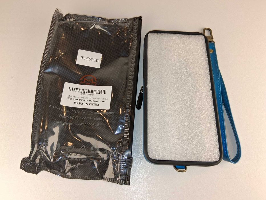 Y030 Etui Portfel Skórzany do iPhone 14 Pro Max CaseMe Niebieski