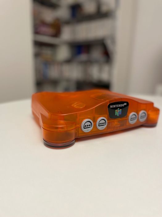 Konsola Nintendo 64, z padem, Jumper Pak, Pomarańczowa, Fire Orange