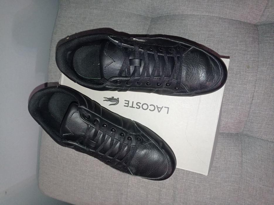 Buty Lacoste rozmiar 42 wkładka 26,5 cm czarne skóra skórzane trampki