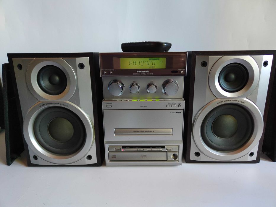 Mini wieża Panasonic SA-PM15 z kolumnami i pilotem