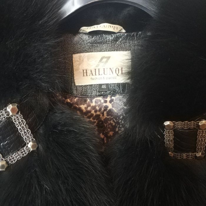 Шуба мутон, песец, кожа, 46 р., пересылка