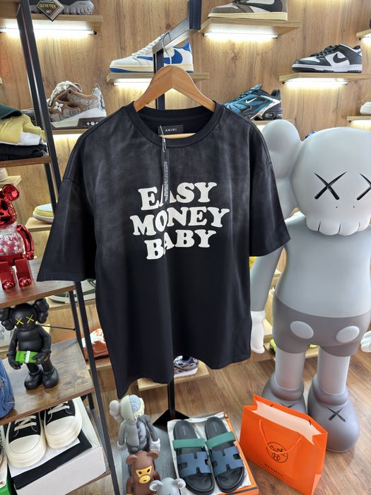 Футболка AMIRI “Easy Money Baby” Faded Black Off White