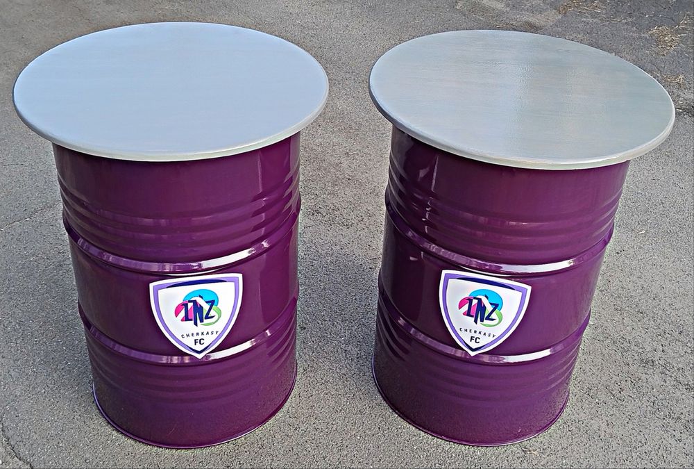 Стол из бочки с вашим логотипом | Уличная мебель для кафе, фастфуда