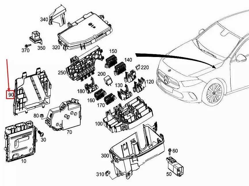 Tampa Fusiveis da Bateria Mercedes Classe A W17