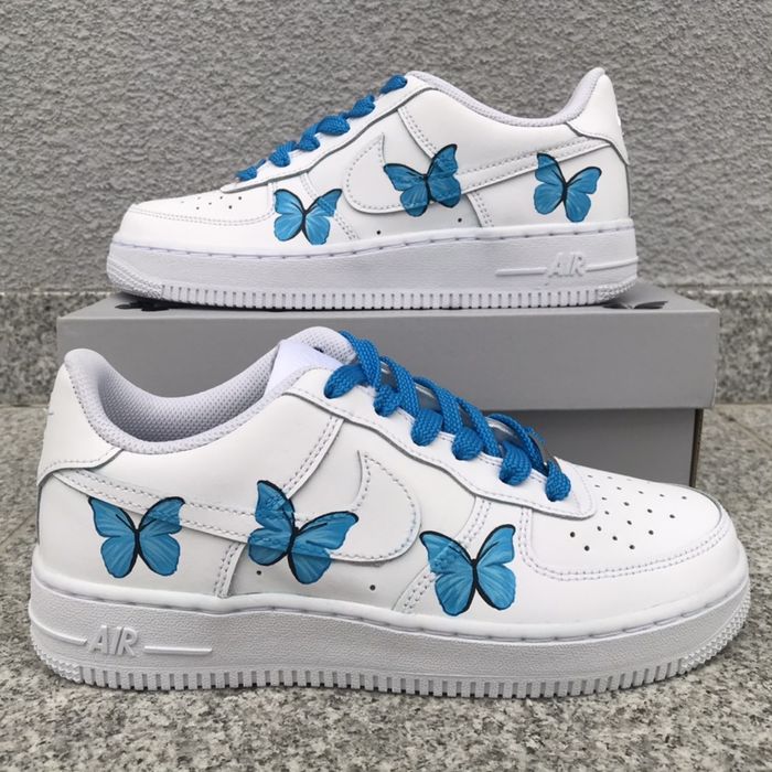Nike AIR FORCE 1 low ręcznie malowane motylki custom