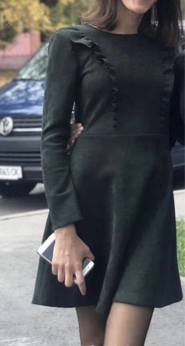 Сукня замшева зелена