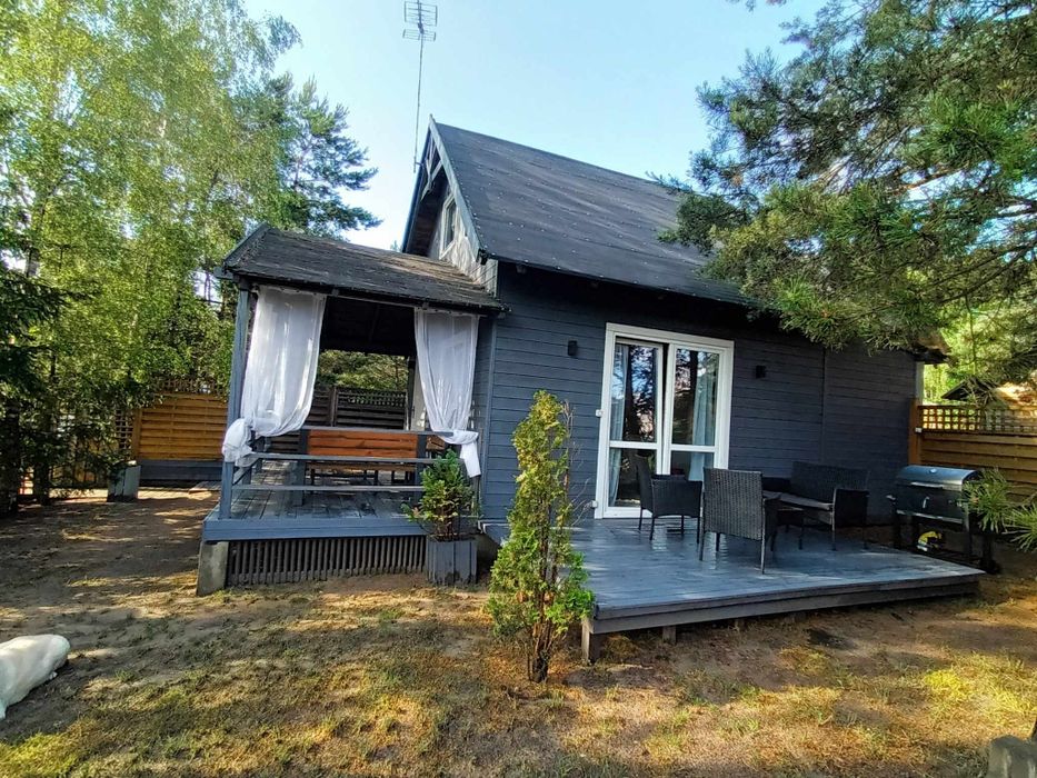 Kameralny domek, rzeka, jezioro, las, Borsk,