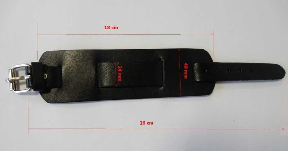 Bransoletka opaska na nadgarstek skórzana czarna unisex damska męska