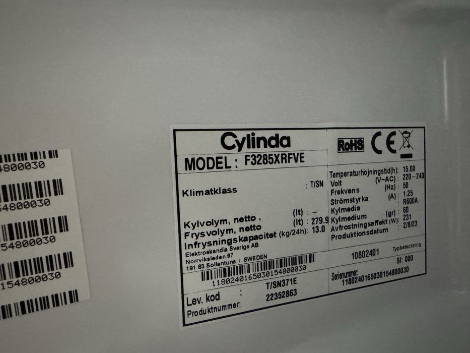 Zamrazarka Cylinda No-Frost inox