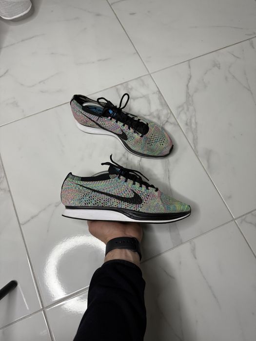 Nike Flyknit Racer Multicolor/Rainbow mens shoes