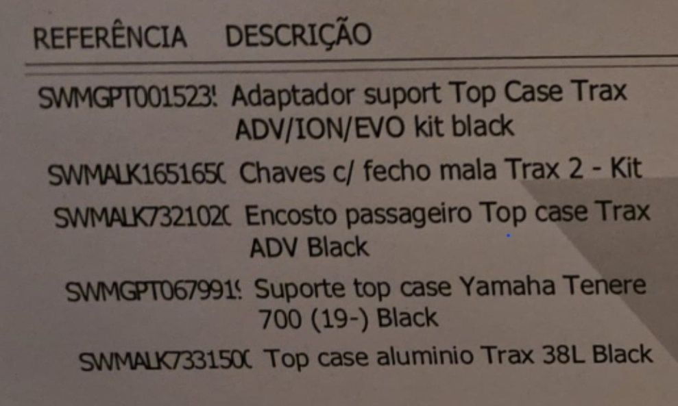 Top case (SW-Motech) yamaha teneré 700