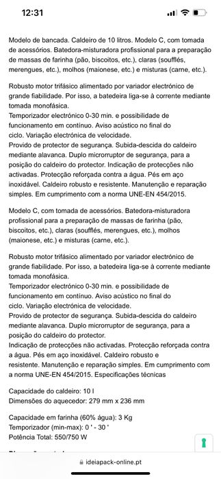 Batedeira BE-10 usada