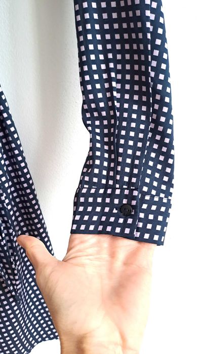 Vero Moda sukienka w kratkę granatowa S wiązana w pasie