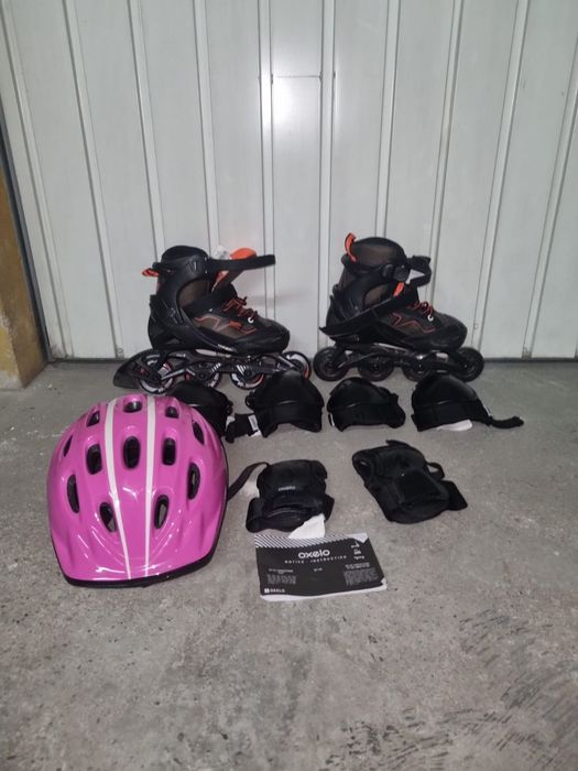 Patins com kit de segurança