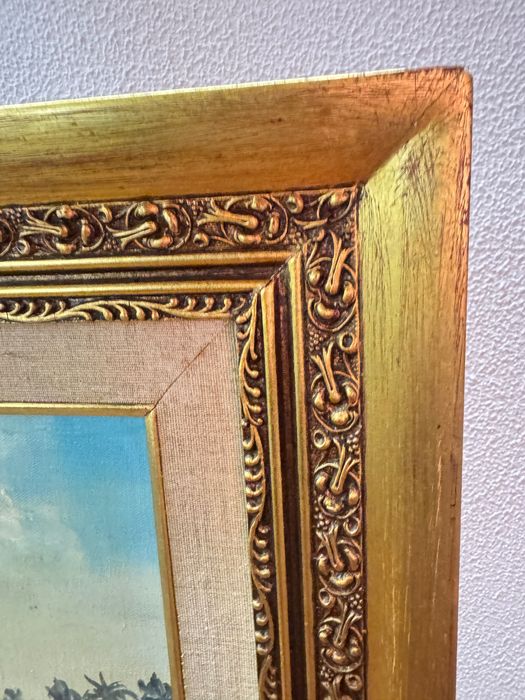 Pintura a óleo sobre tela, com moldura. Carmen H. 1970