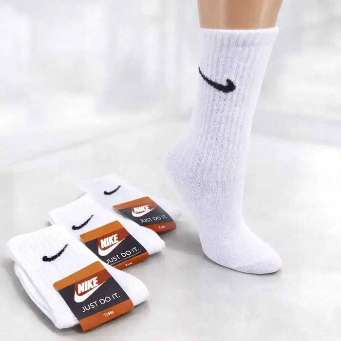 12 пар в упаковці, шкарпетки NIKE високі білі 36-39р.