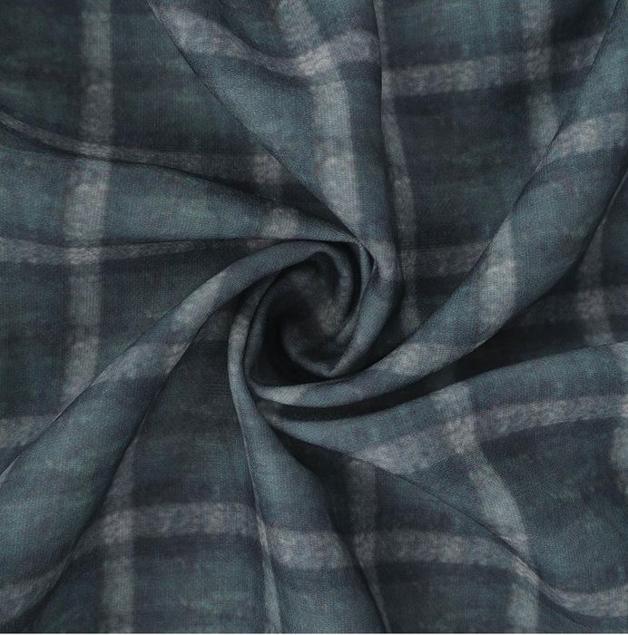 Nowa długa sukienka boho XL oliwkowa krata – zwiewna i wygodna