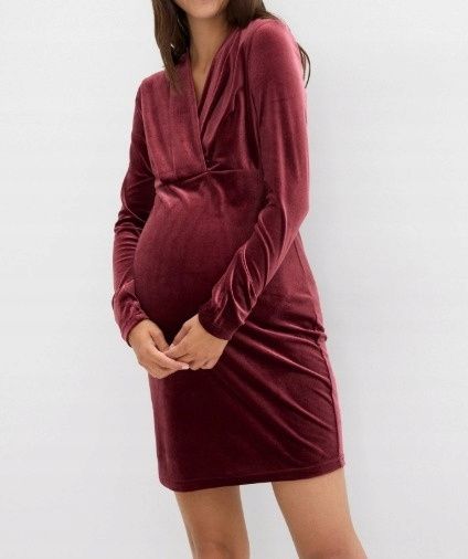 B.P.C ciążowa sukienka welurowa bordowa r.48/50