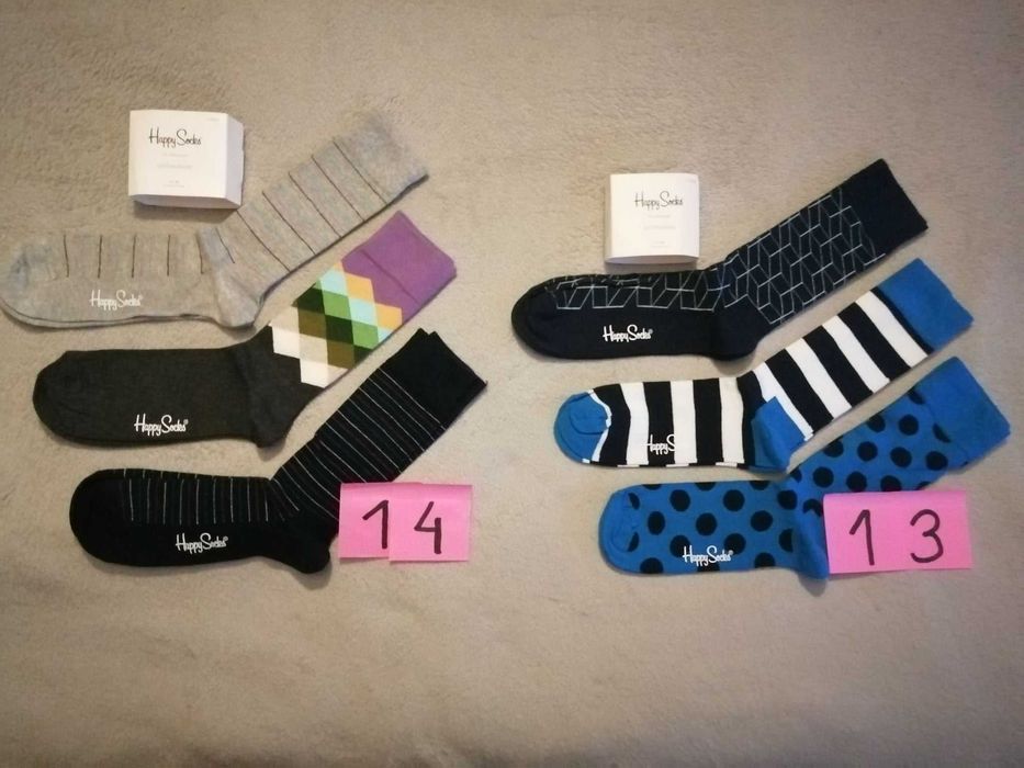 HAPPY SOCKS Skarpety 3 pary Męskie 41-46 Bawełna 100% Oryginalne