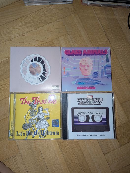 4 płyty cd Glass Animals, Mac Miller, The Thrills, Guardians of Galaxy