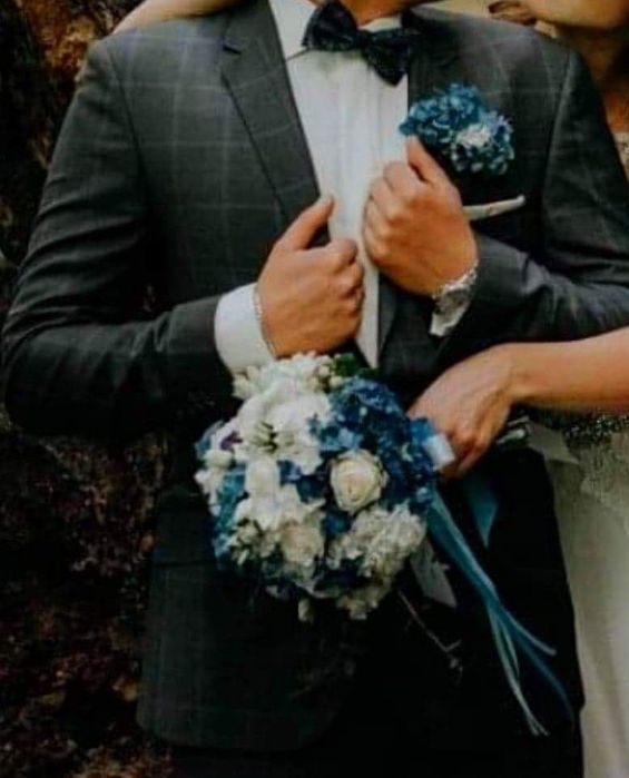 Garnitur ślubny w kratkę