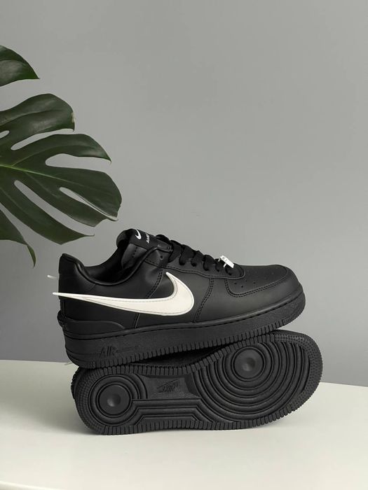 Кросівки Кроссовки Nike Air Force x Ambush Black White Swoosh Кросовки повсякденні