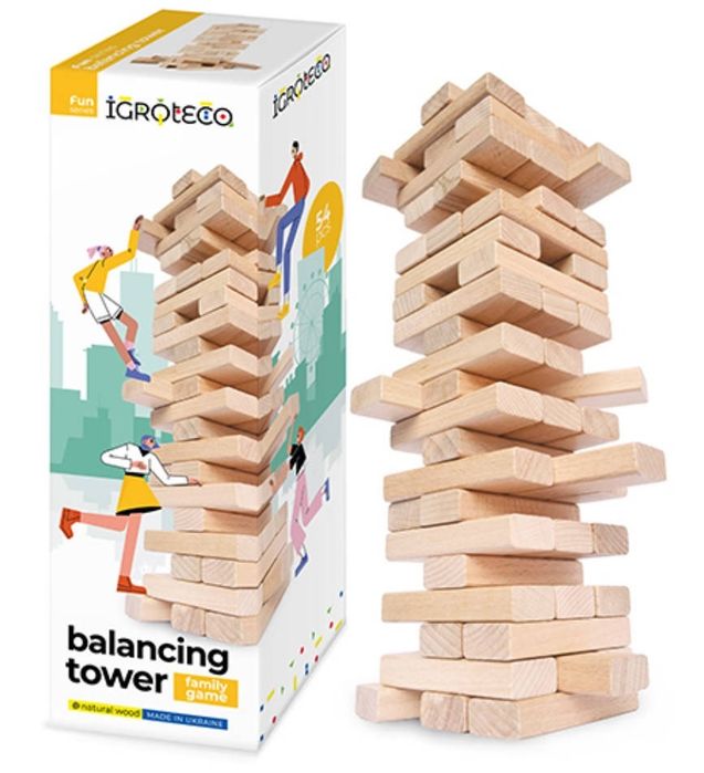 Дерев'яна гра Вежа балансир 54 ел.