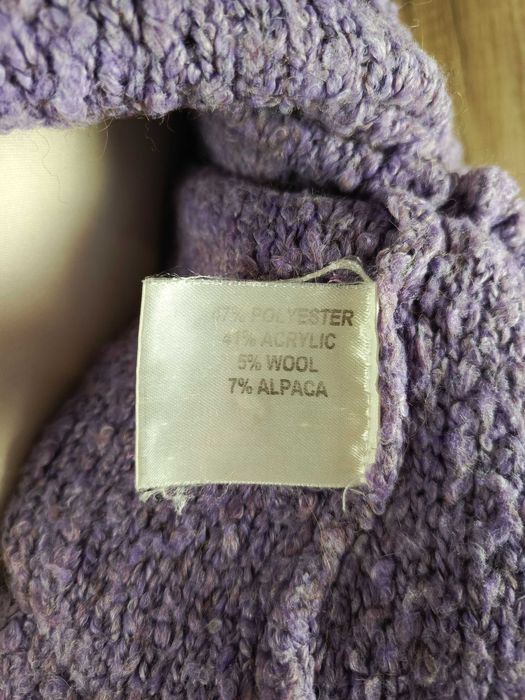 EWM kardigan damski fioletowy wool alpaca cozy 44 XXL