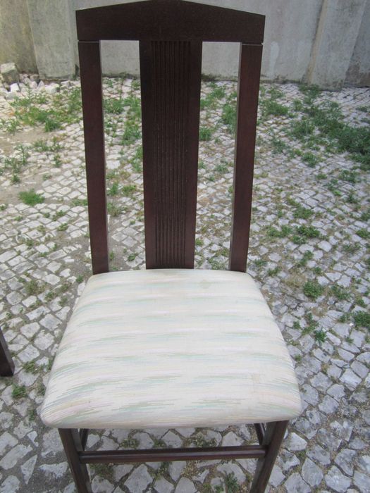 2 cadeiras madeira maciça Mogno vintage resistentes assento almofadado