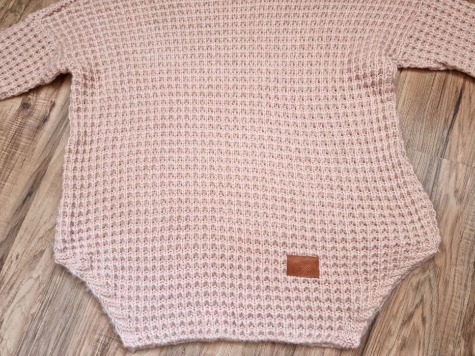 Sweter z golfem golf róż Pola