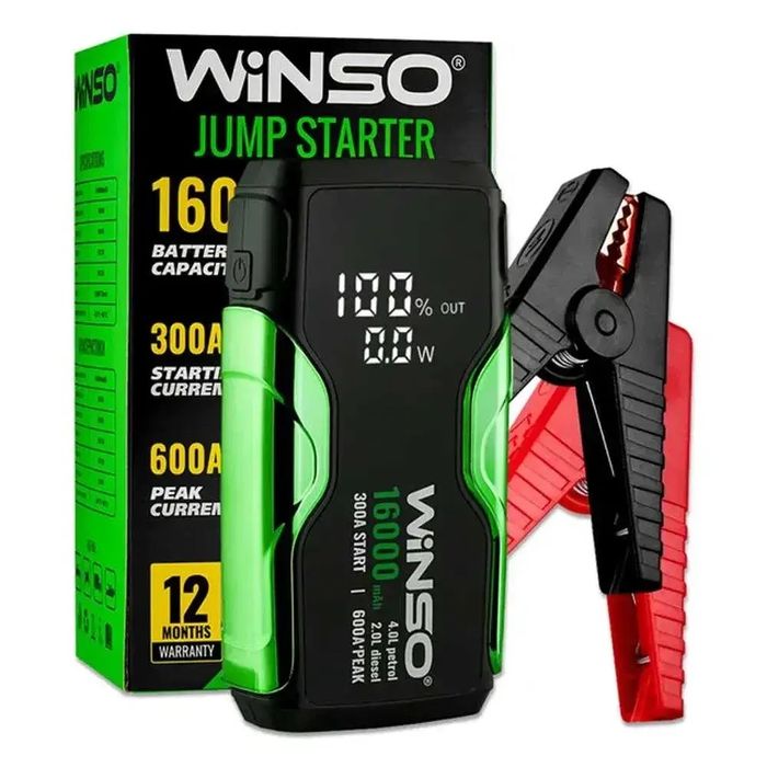 Портативний пусковий пристрій Winso Бустер 300A/600A Winso 16000mAh.
