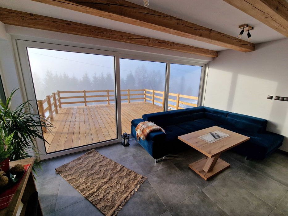 Nowy DOMEK W GÓRACH 80m² dla 9 OSÓB taras BANIA Jacuzzi KOMINEK pralka OGRODZONY TEREN 250m² GRILL