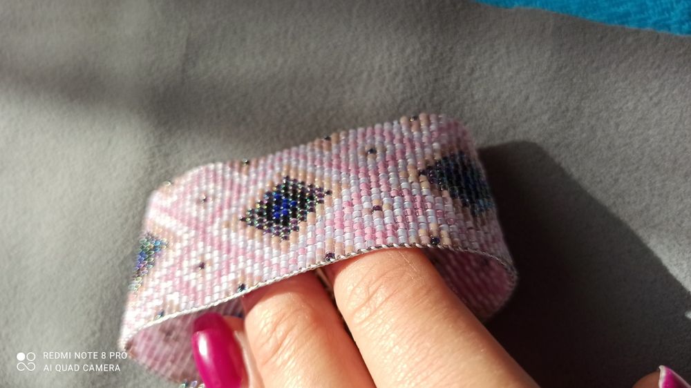 Różowa bransoletka z koralików Miyuki. Handmade