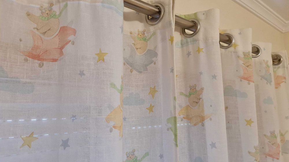 Par de cortinados para quarto de criança com Ursinhos