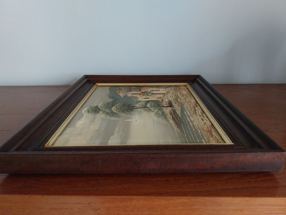 Quadro antigo vintage pintado a óleo