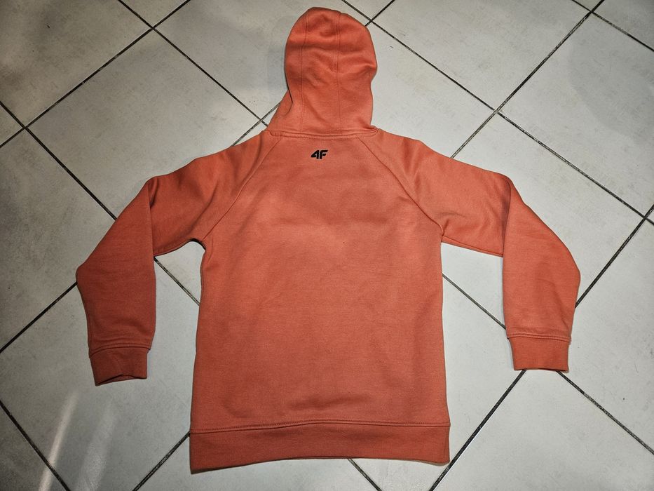 Bluza z kapturem 4F morelowa koralowa ciepła gruba jesienna 164