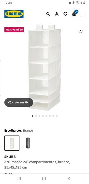 Arrumação com 6 compartimentos IKEA