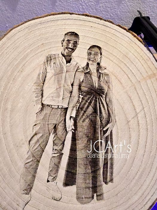 Personalização a laser de fotos e textos