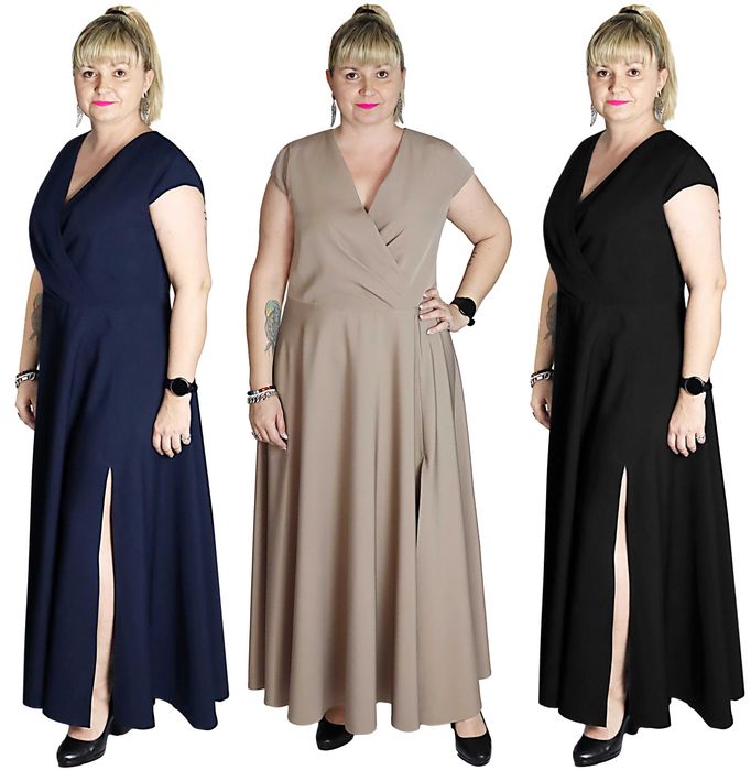 Elegncka Sukienka Maxi roz,50,52,54,56